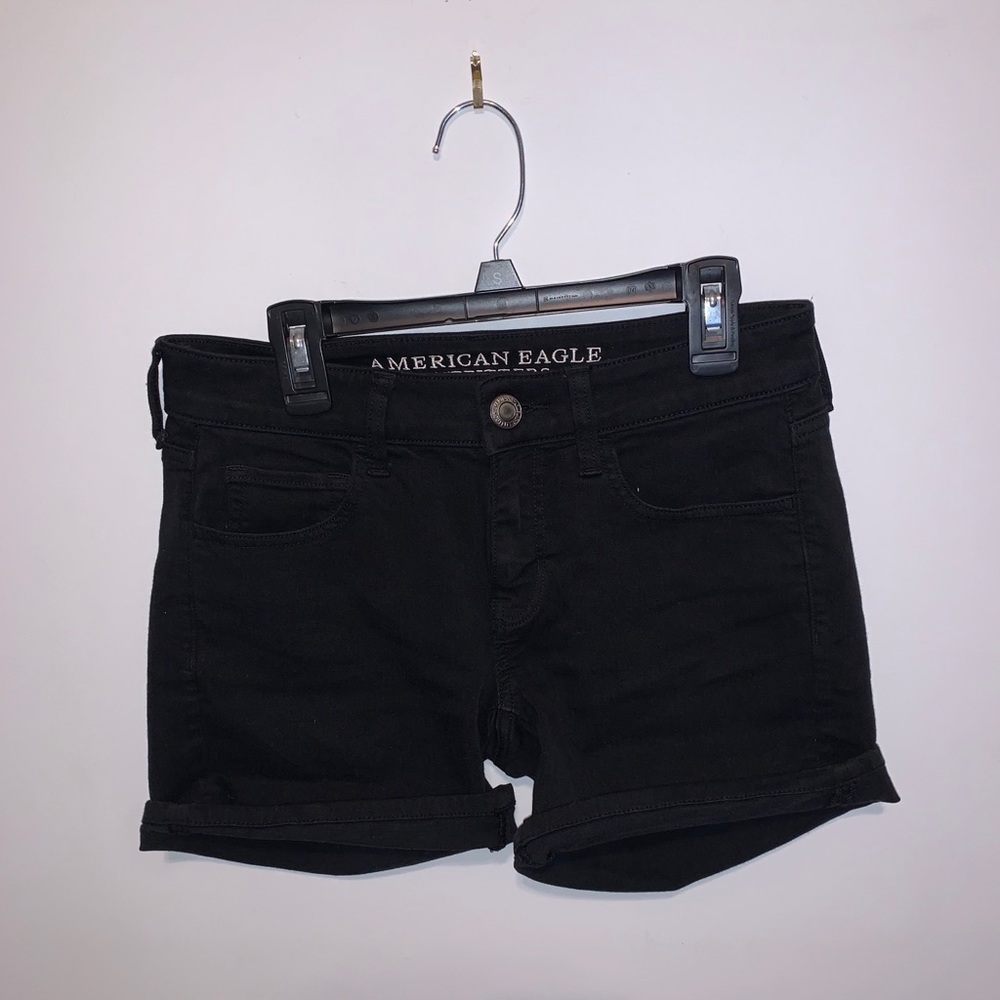 black american eagle jean shorts